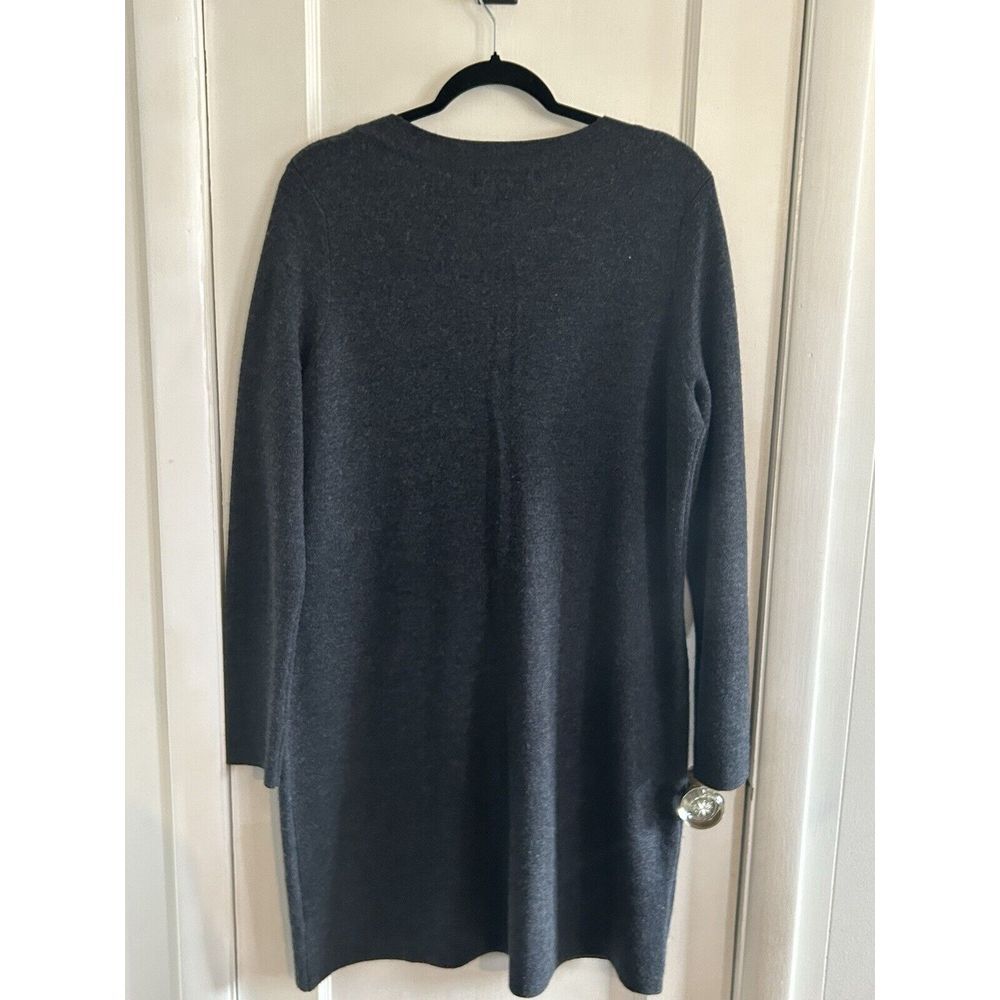 Ellen Tracy Women's Grey Long Cardigan Sweater Merino Wool Toggle Button 1X - Picture 3 of 4